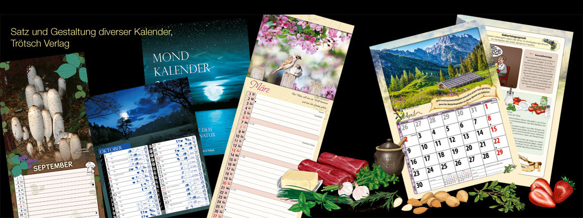 Satzarbeiten, Kalender